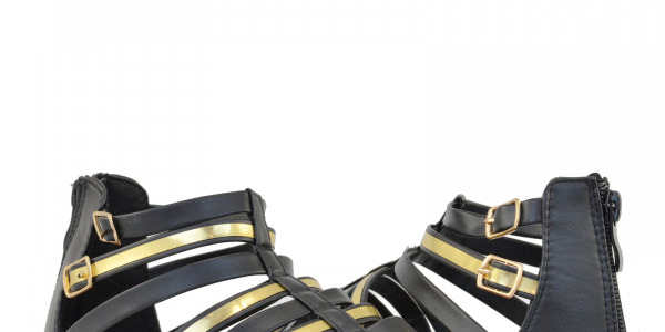 Two tone sandals gold black