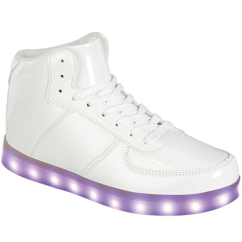 Women LED Ankle High Top Sneakers Fashion Night Street Dancing Shoes